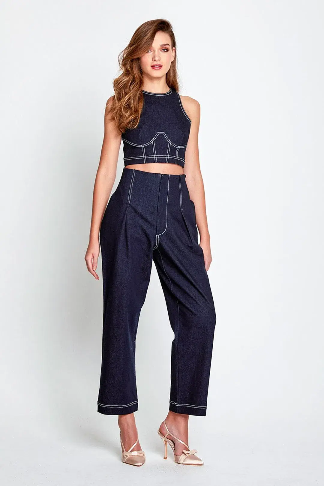 Alice McCall Crop Top and Pants Blue Size AU 10 - Image 1