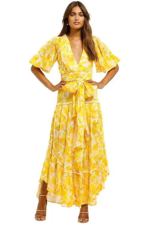 Significant Other Isla Dress Golden Floral Size 10 - Image 1