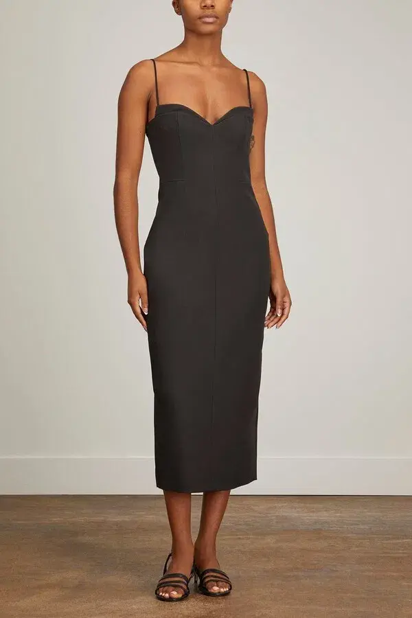 Rachel Gilbert The Bodie Midi Dress Black Size 8 - Image 1