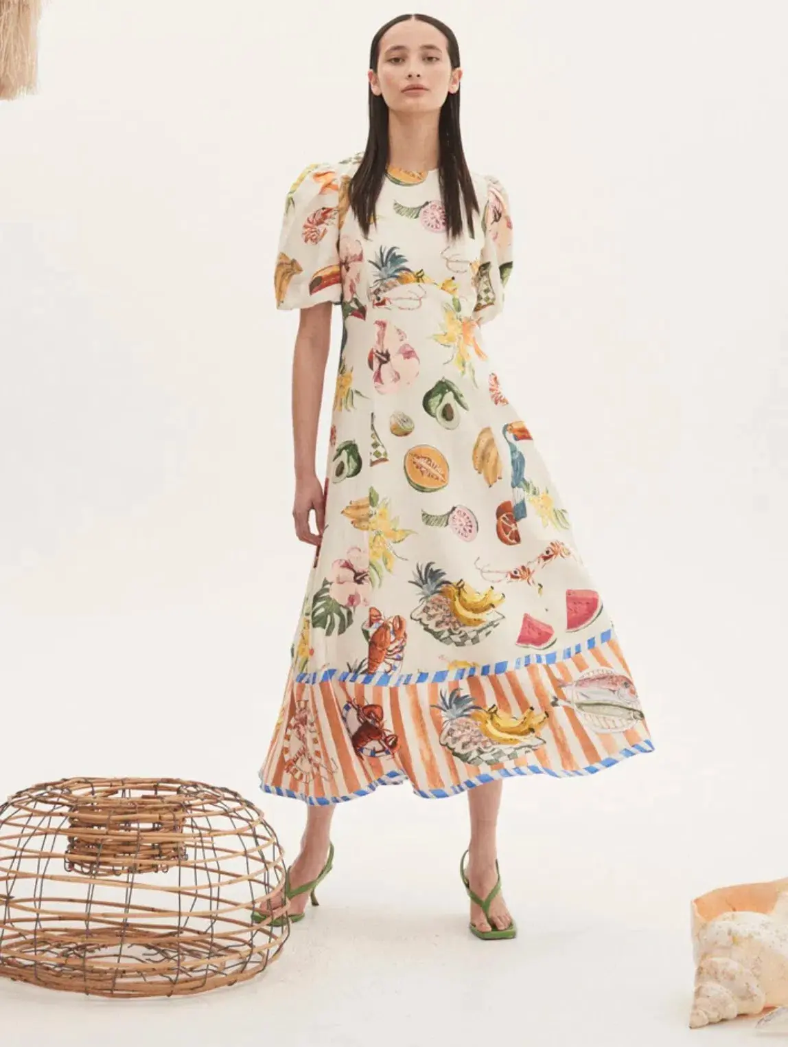 Alemais Theo Midi Dress Print Size 10  - Image 1