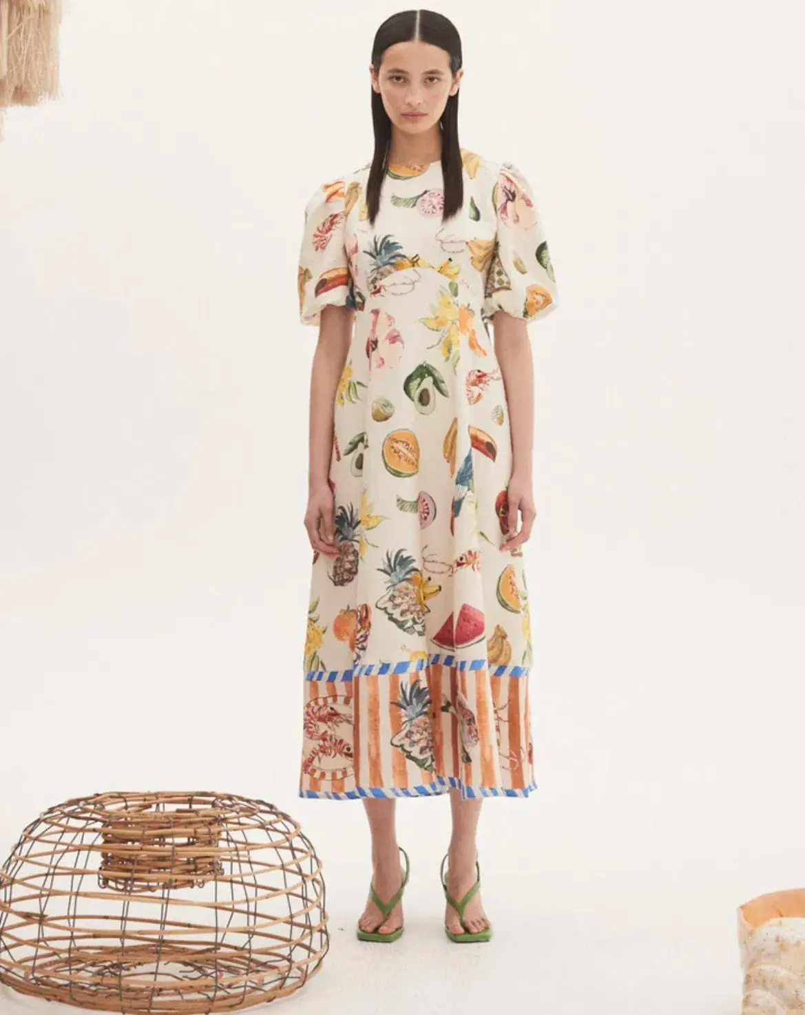 Alemais Theo Midi Dress Print Size 10  - Image 2
