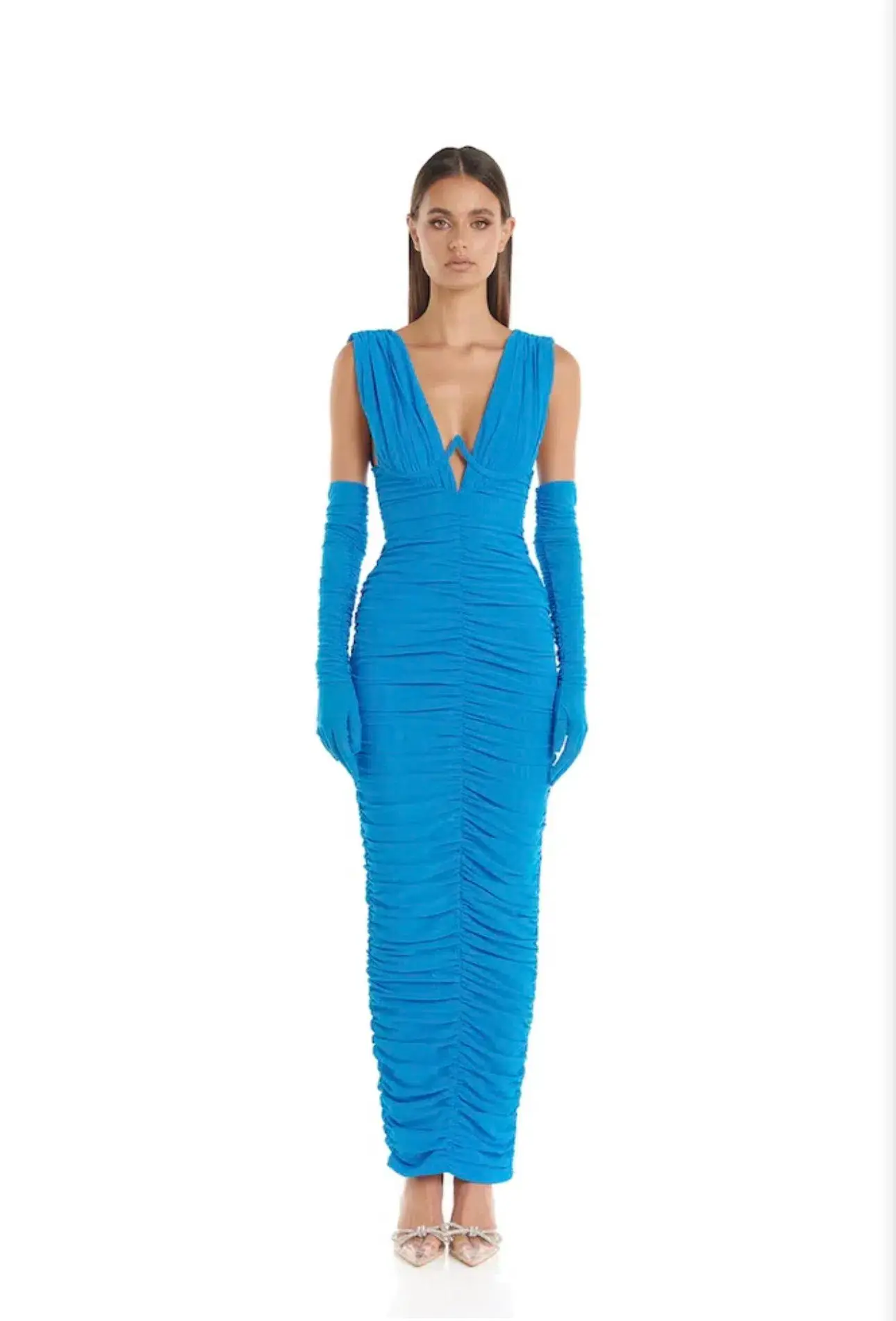 Eliya Anna Maxi With Gloves Blue Size 10 - Image 1