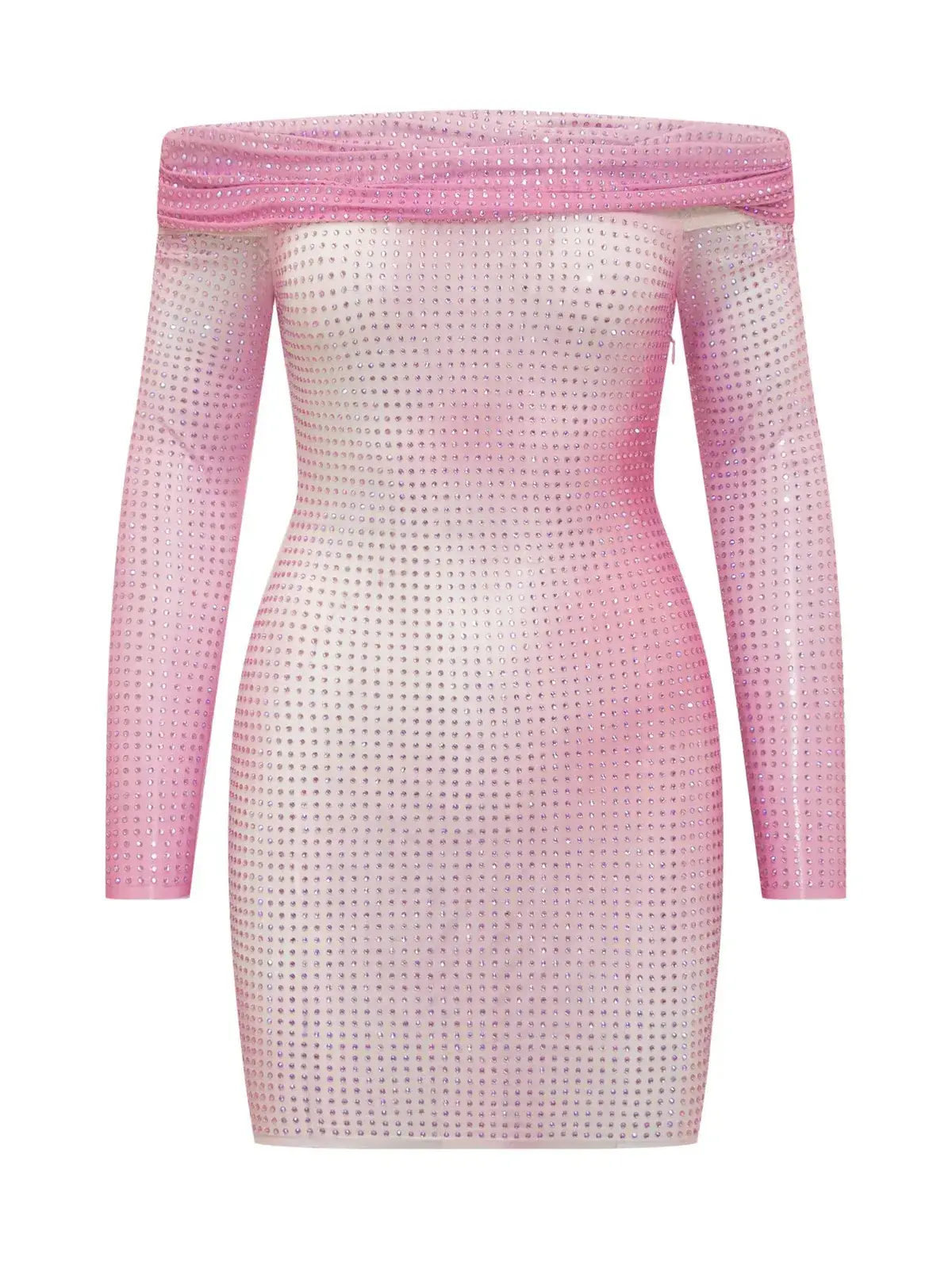 Self-Portrait Contour Print Embellished Mini Dress Pink Size 6  - Image 4