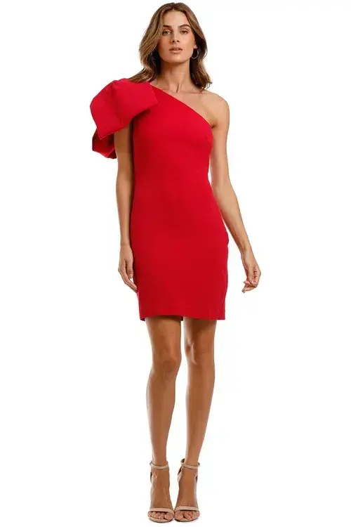 Rebecca Vallance Hamptons Mini Bow Dress Barberry Red Size 14 - Image 1