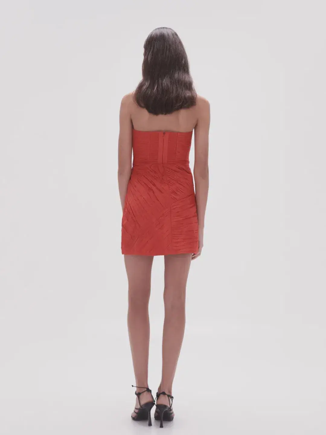 Aje Amina Ruched Red Dress Size 10  - Image 2