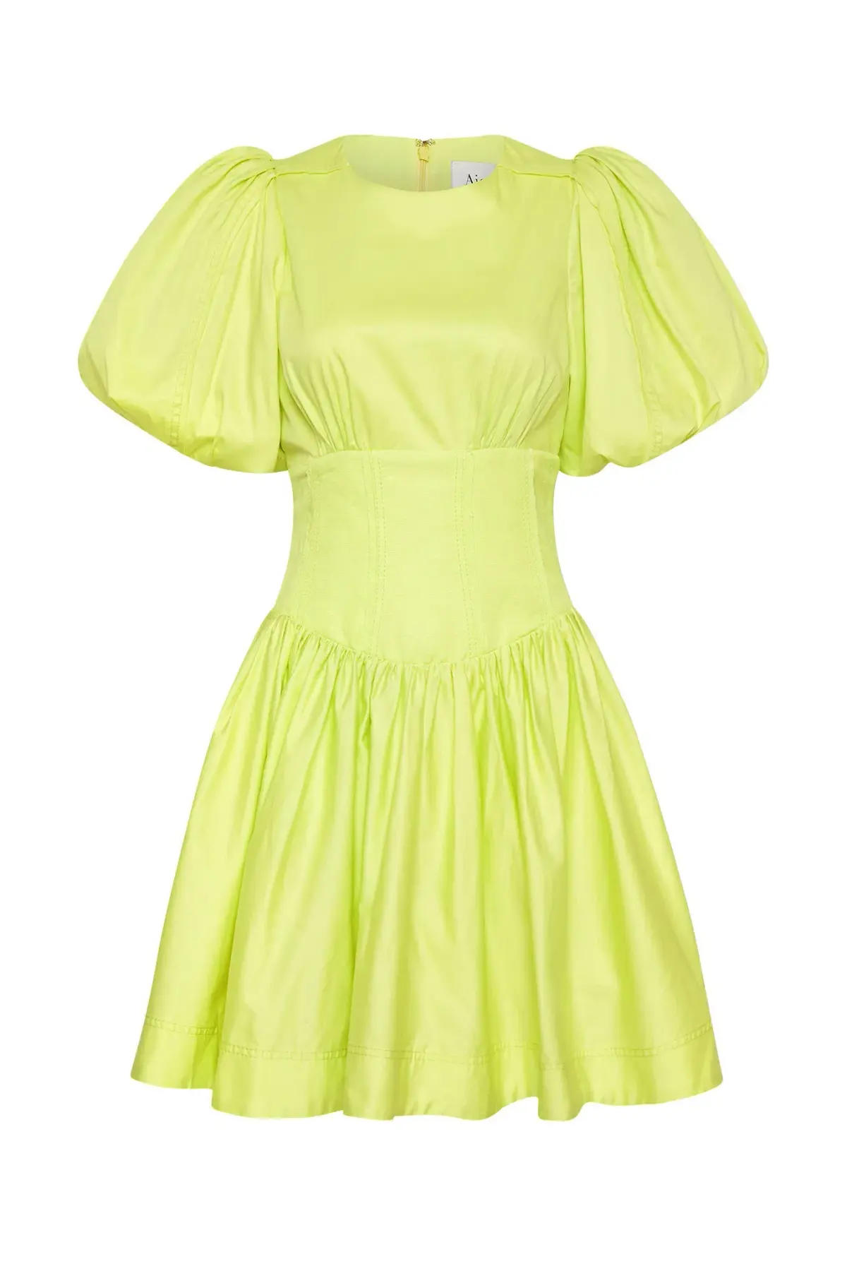 Aje Gianna Puff Sleeve Mini Dress Light Lemon Size 8 - Image 5