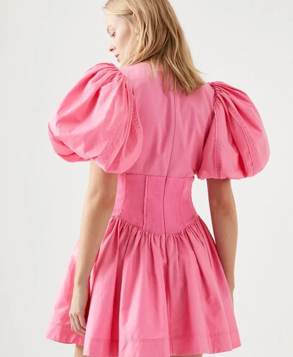 Aje  Gianna Puff Sleeve Mini Dress Pink Size 6 - Image 2