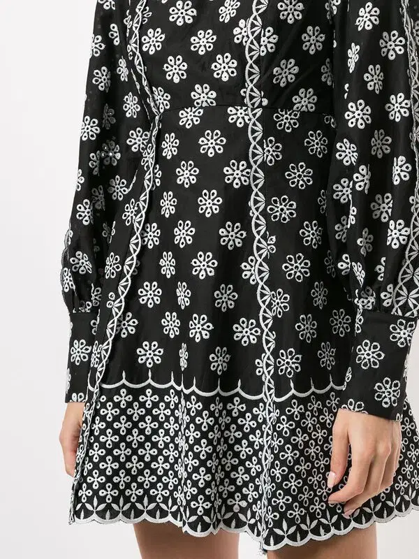 Alice Mccall Black Angels Sleeve Mini Dress Black/White Print Size 10 - Image 2