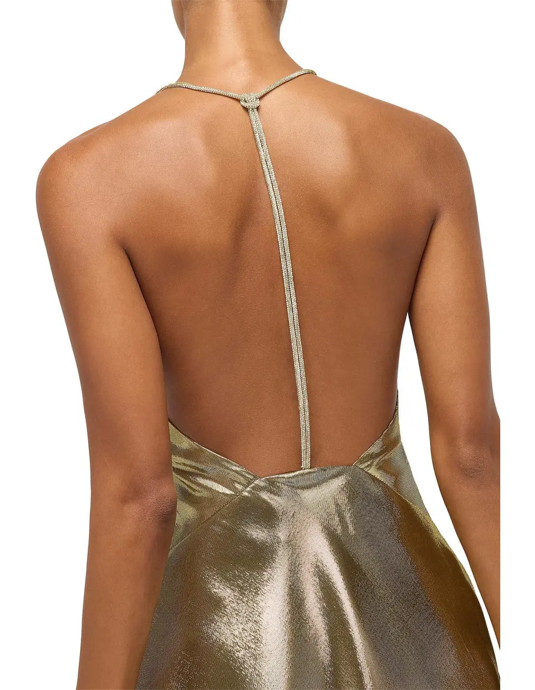 Michael Lo Sordo Nicole Drape Bias Mini Dress Gold Size 8 for rent on The Volte - main image
