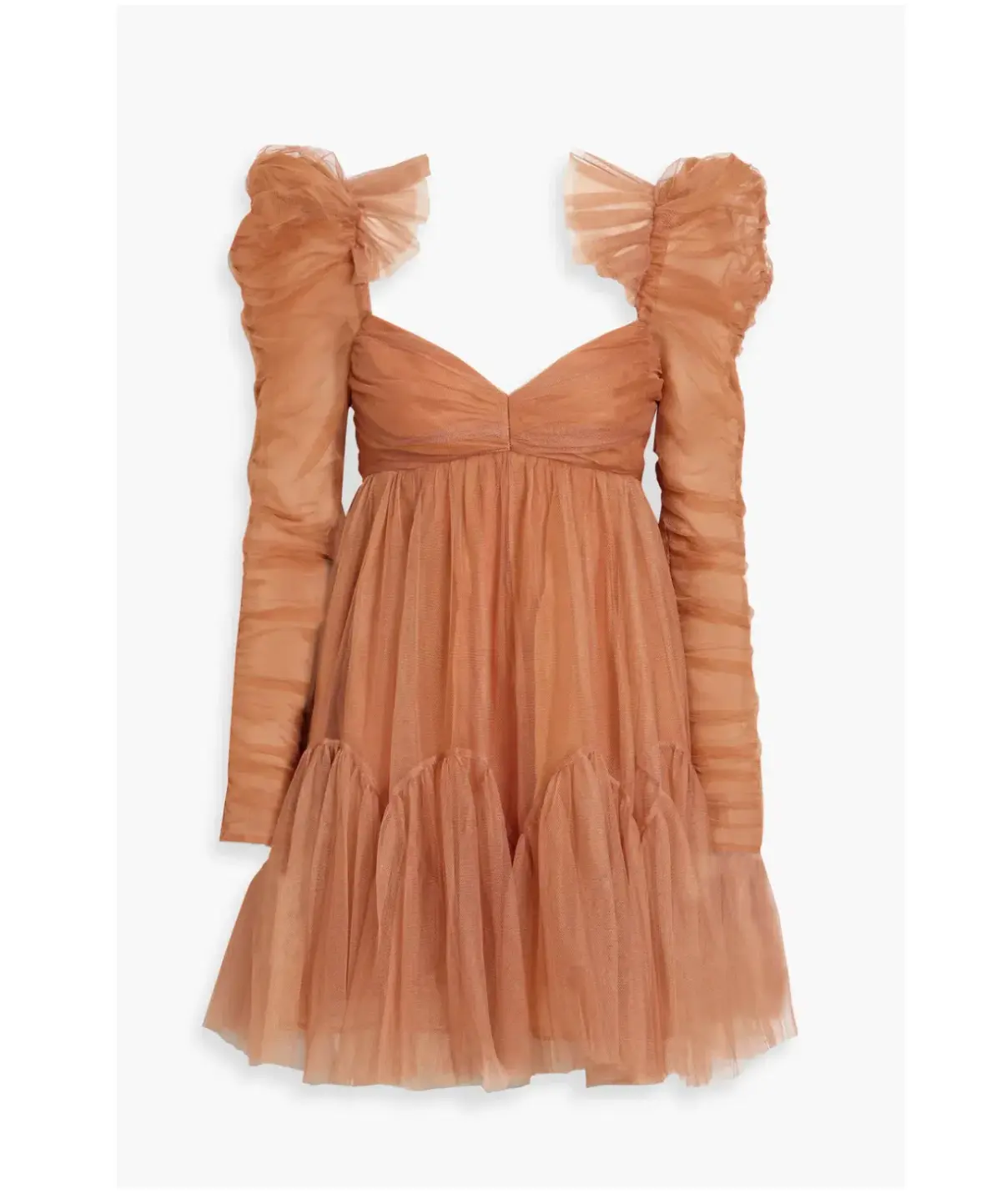 Zimmermann Tulle Ruched Mini Dress Lipstick Size 0P / AU 6P - Image 3