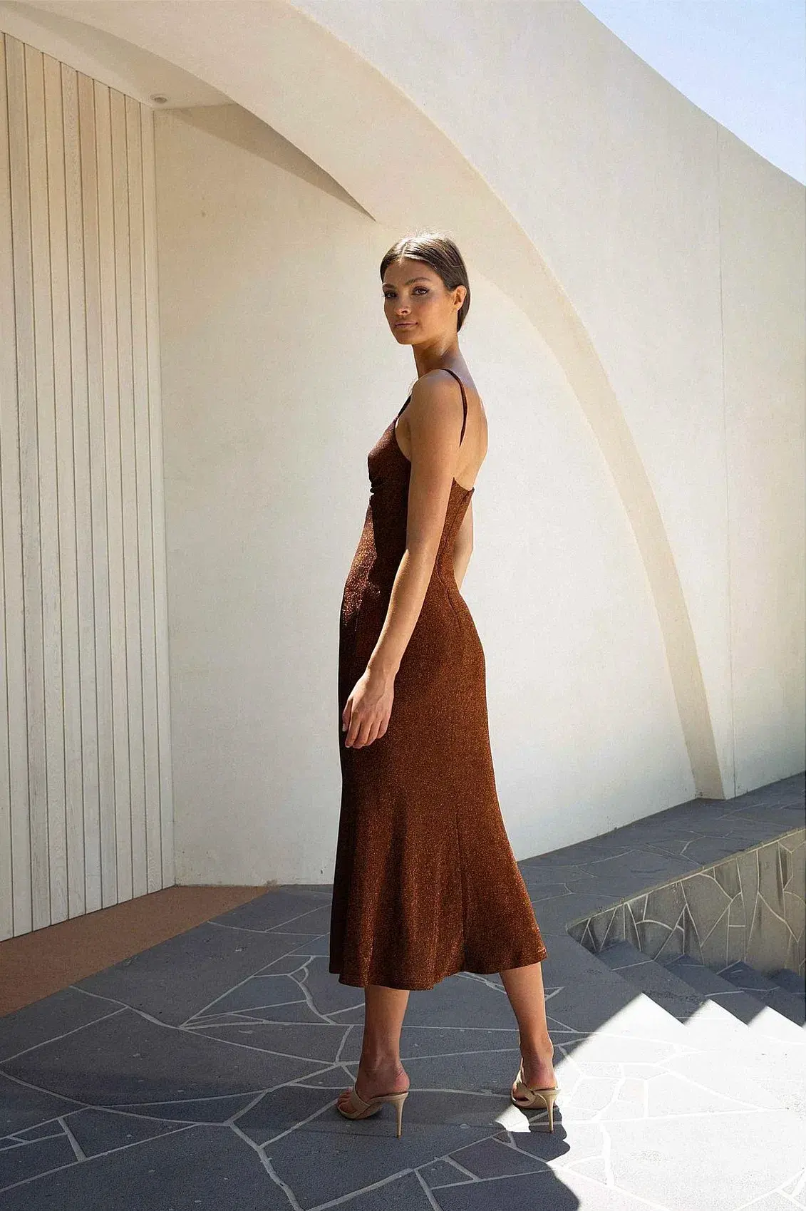 Misha Josette Midi Dress Brown Size 6 - Image 2