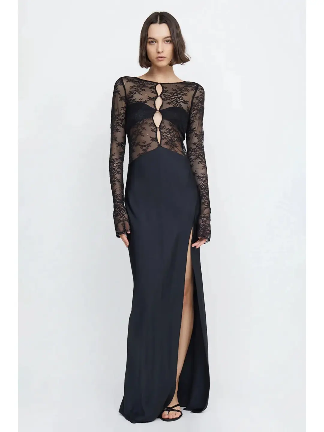 Bec & Bridge Nora Lace Long Sleeve Maxi Dress Black Size AU 8 for rent on The Volte - main image