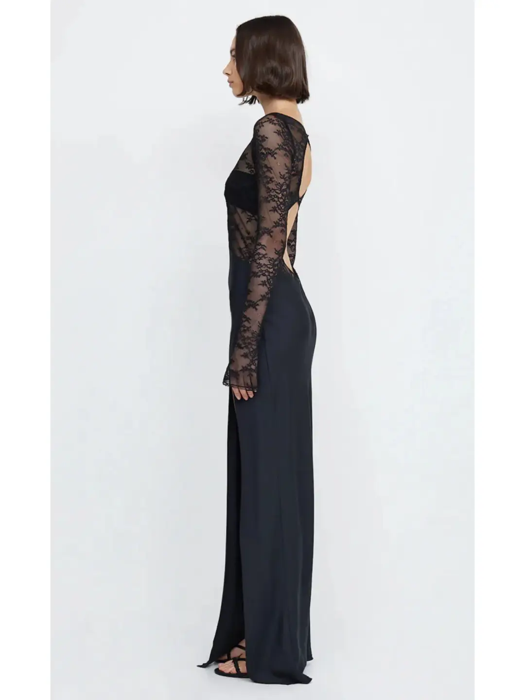 Bec & Bridge Nora Lace Long Sleeve Maxi Dress Black Size AU 8 for rent on The Volte - main image
