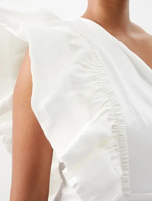 Aje Bonjour Asymmetric Ruffled Dress White Size AU 8  - Image 4