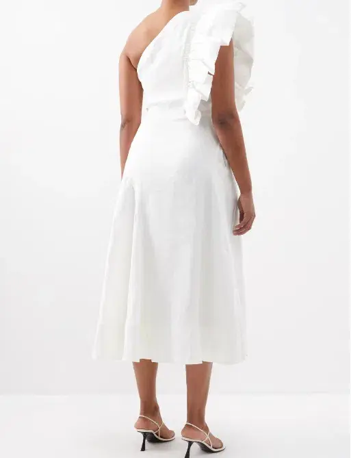 Aje Bonjour Asymmetric Ruffled Dress White Size AU 8  - Image 3