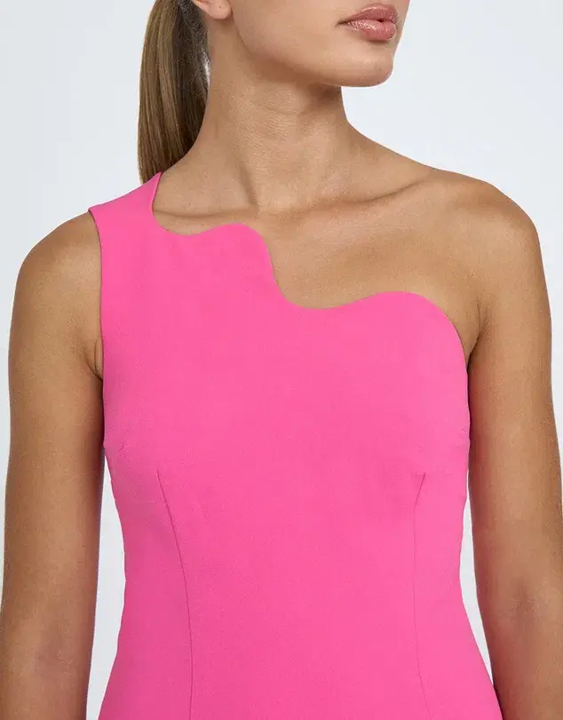 By Johnny Wave One Shoulder Mini Dress Pink Size AU 12  - Image 3