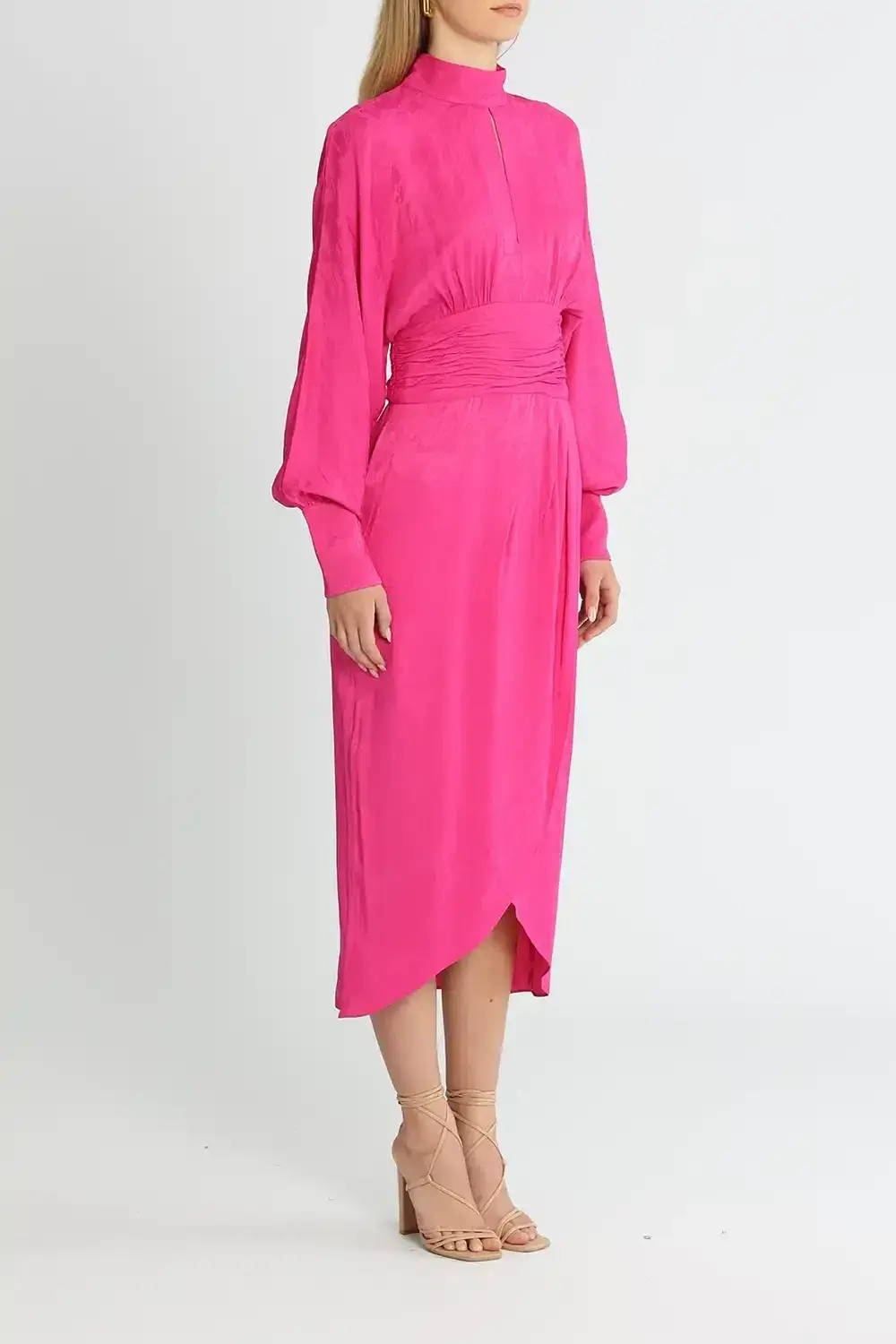 Rebecca Vallance Theresa Midi Dress Fuschia Pink Size AU 14 - Image 2