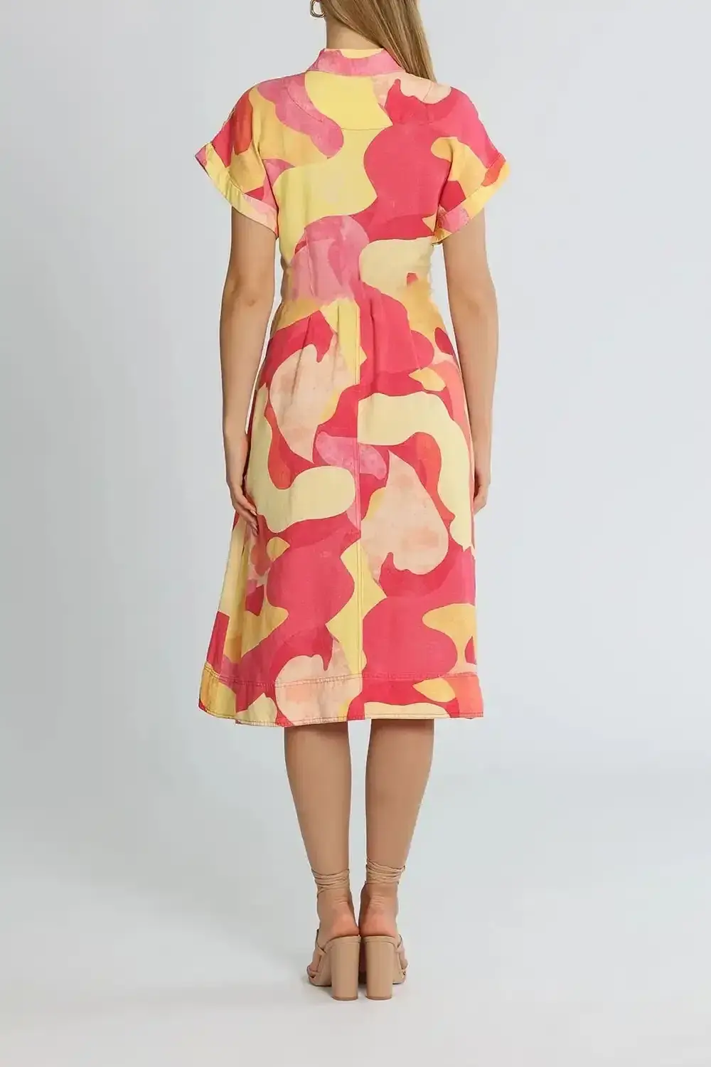 Rebecca Vallance Toretta Midi Dress Multi Print Size AU 8 - Image 3