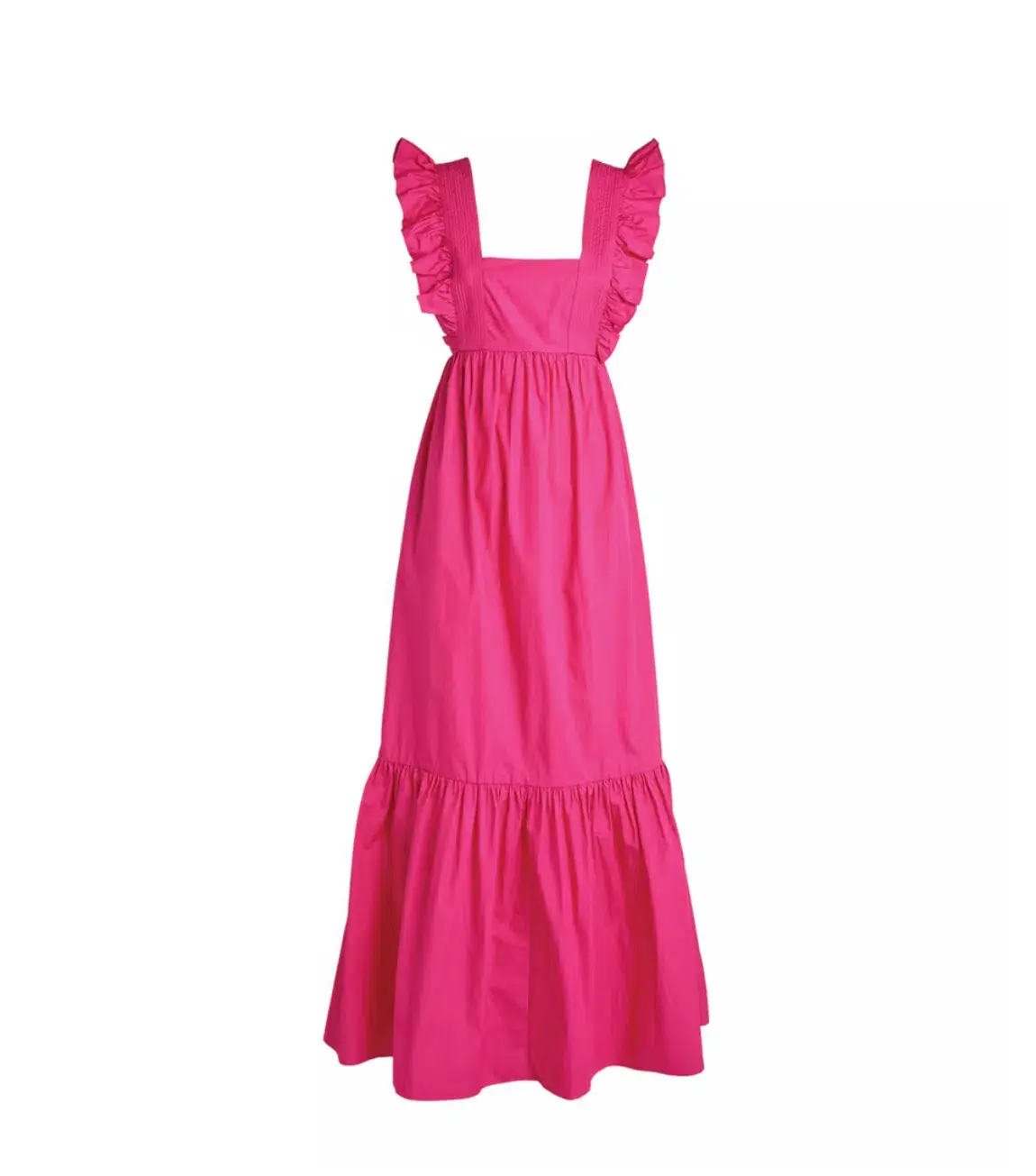 Self-Portrait Ruffled Cotton Poplin Maxi Dress in Pink Size 12 - Image 5