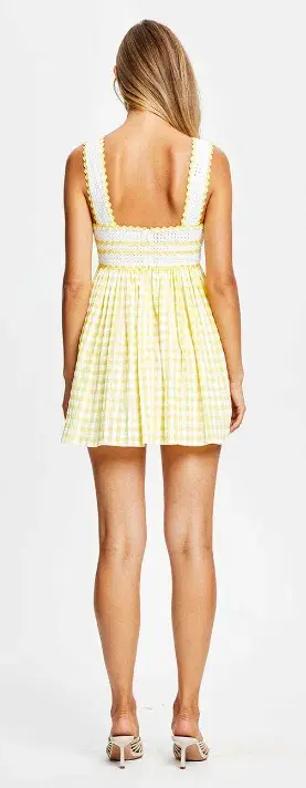 Alice Mccal Mango Wild Angels Mini Dress Yellow Size 12  - Image 3