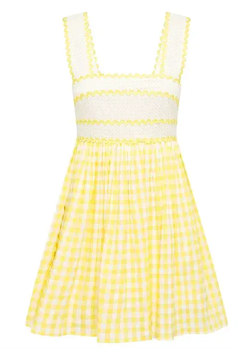 Alice Mccal Mango Wild Angels Mini Dress Yellow Size 12  - Image 4