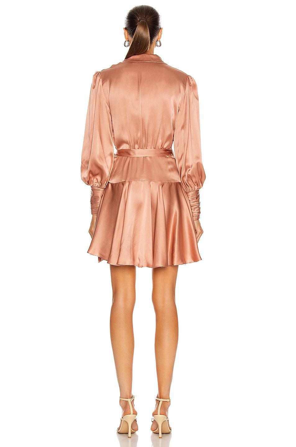 Zimmermann Silk Wrap Mini Dress Pink Size 8 - Image 2