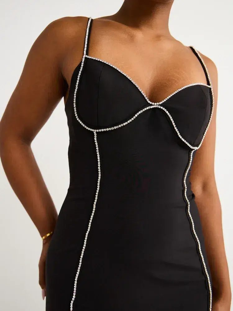 By Johnny Femmina Diamond Pipe Midi Dress Black Size 8 - Image 6