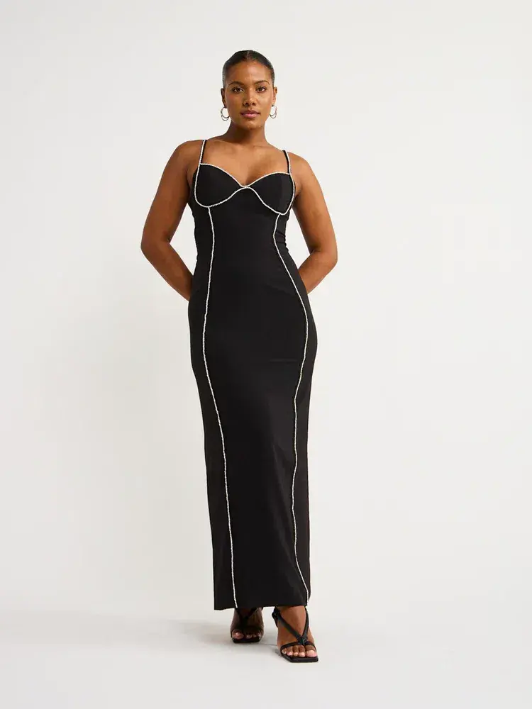 By Johnny Femmina Diamond Pipe Midi Dress Black Size 8 - Image 5