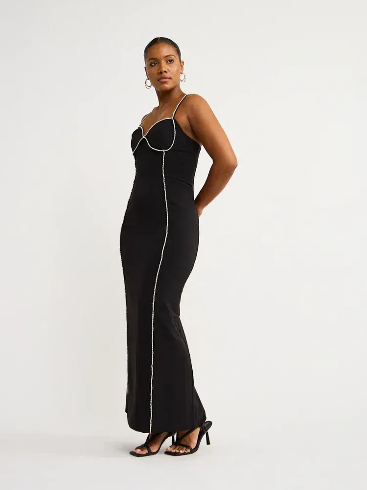 By Johnny Femmina Diamond Pipe Midi Dress Black Size 8 - Image 7