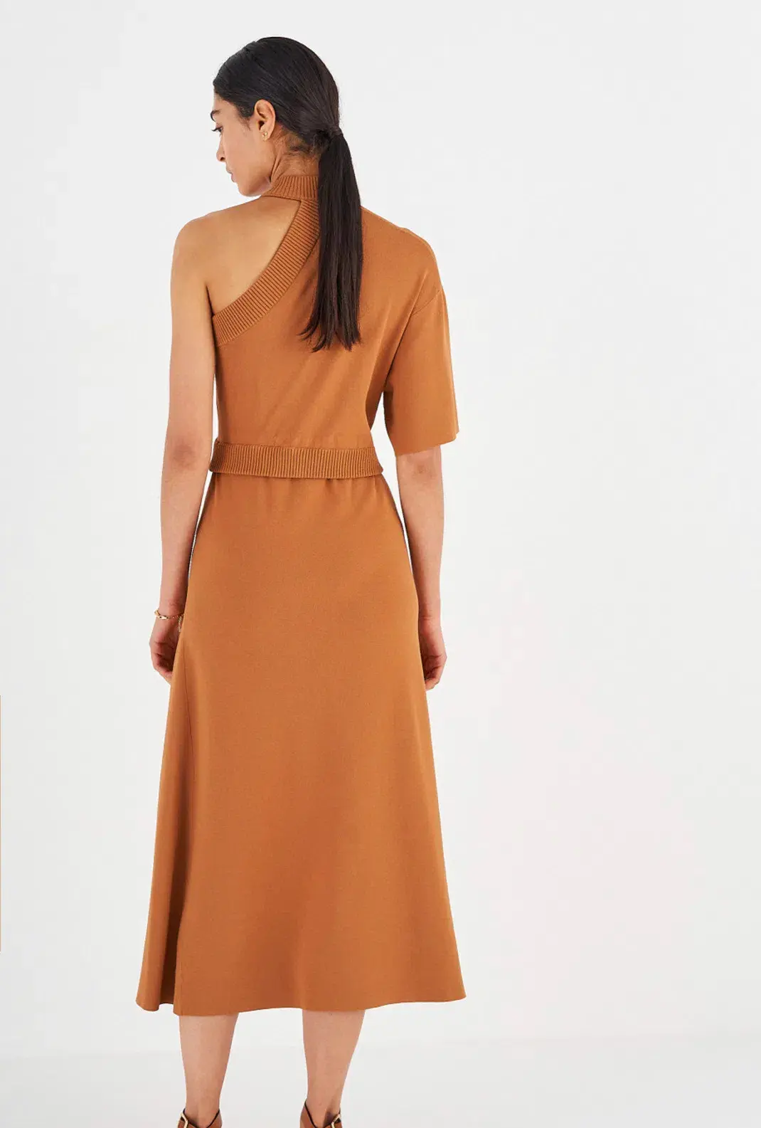 Oroton Asymmetric Dress in Toffee Orange in Size M(AU 10-12) - Image 2