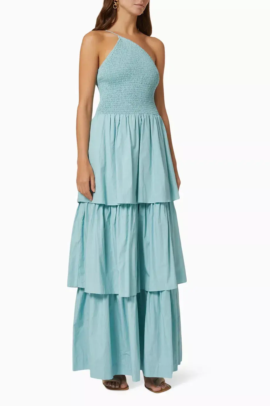 S/W/F One Shoulder Layered Maxi Dress Blue Size L / AU 12 - Image 1