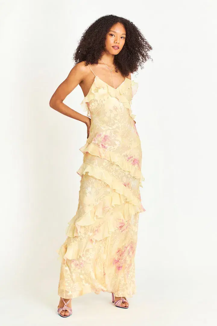 LoveShackFancy Rialto Maxi Dress Yellow Size 8 - Image 1