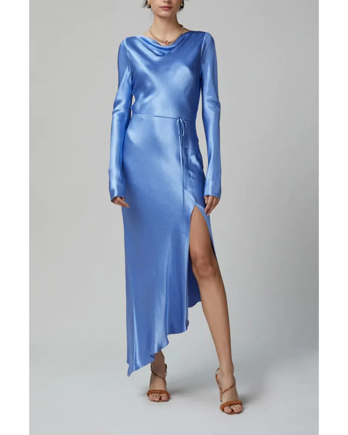 Bec & Bridge Delphine Long Sleeve Midi Dress in Cornflower Blue Size AU 6 - Image 1