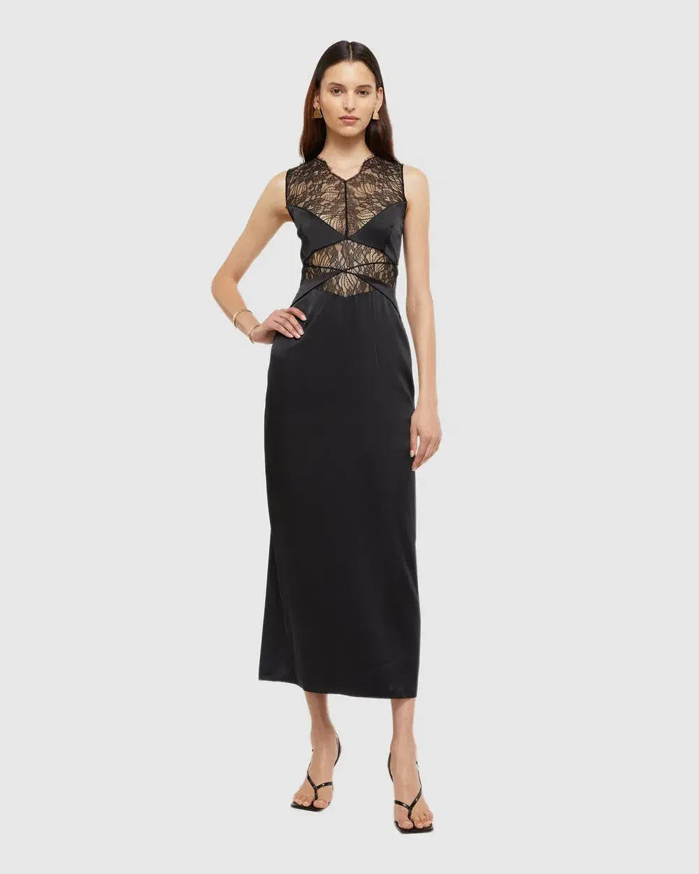 Ginia Amour Midi Dress Black Size 12 - Image 1