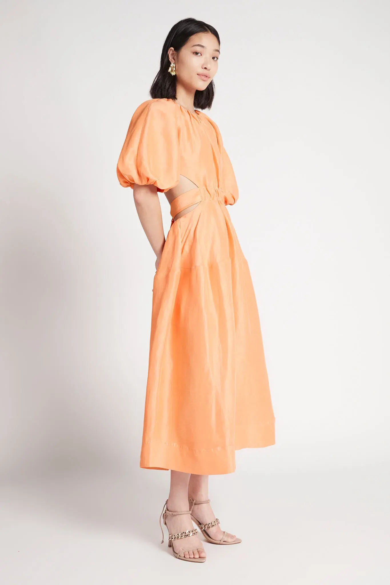 Aje Mimosa Midi Dress Orange Size 8 - Image 2