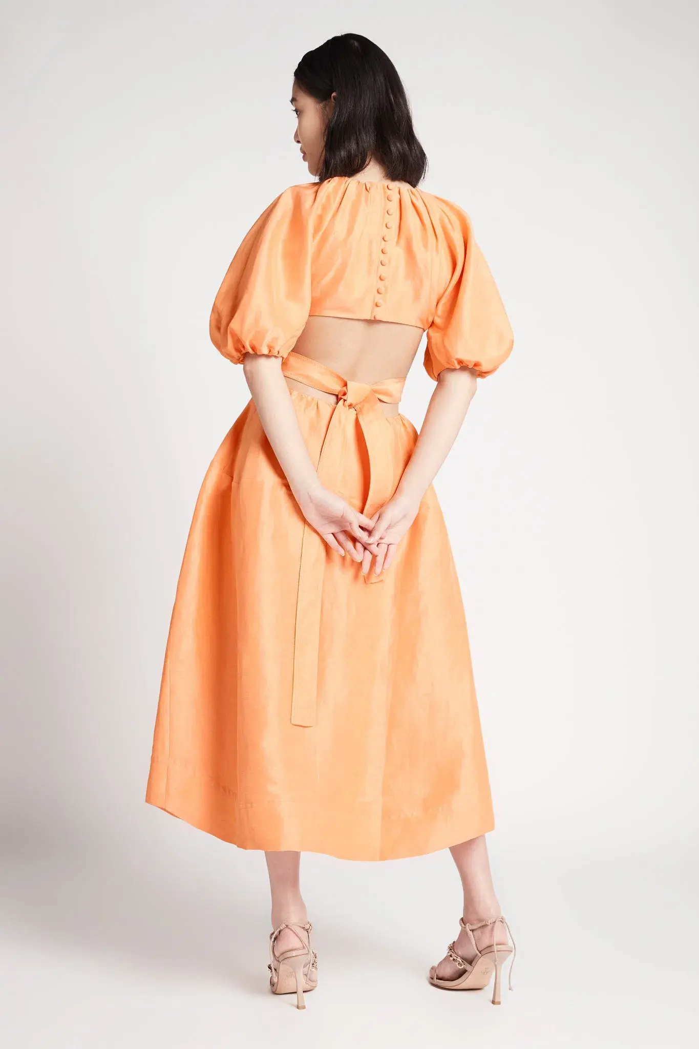 Aje Mimosa Midi Dress Orange Size 8 - Image 3