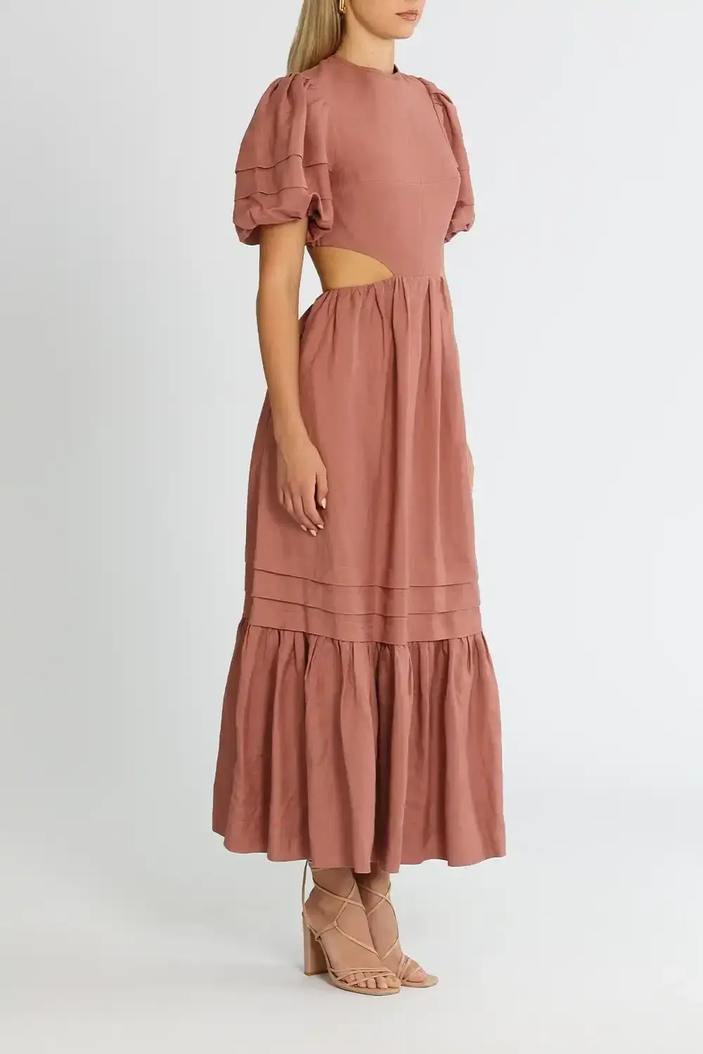 Shona Joy Vega Cut Out Open Back Midi Dress Rose Pink Size 12 - Image 2