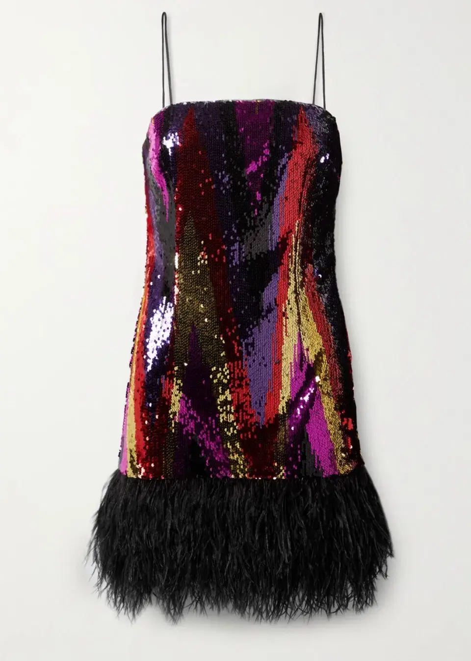 Rebecca Vallance Kaia Feather-Trimmed Sequin Tulle Mini Dress Multi Size 10 - Image 5