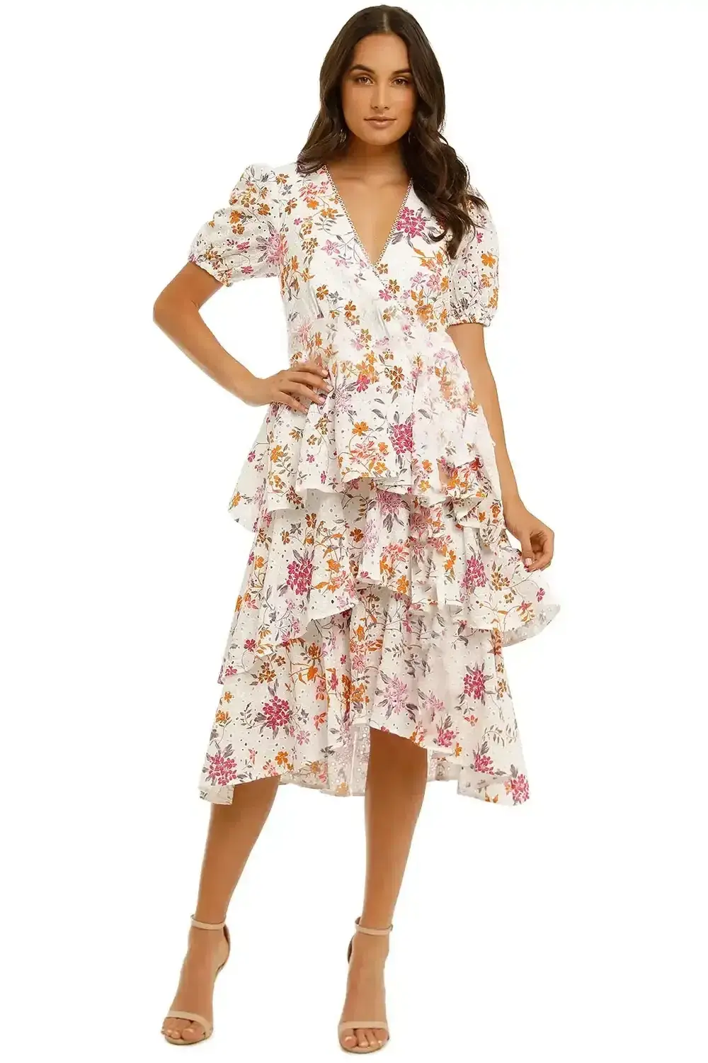 Talulah Jasmine Vines Midi Dress Jasmine Vines Print Multi Print Size 10 - Image 1