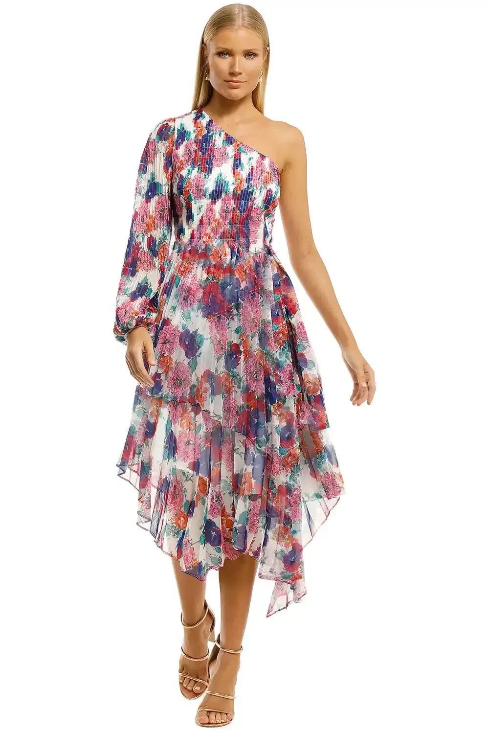 Talulah Always You Midi Dress Floral Fantasia Print Multi Print Size 10 for rent on The Volte - main image