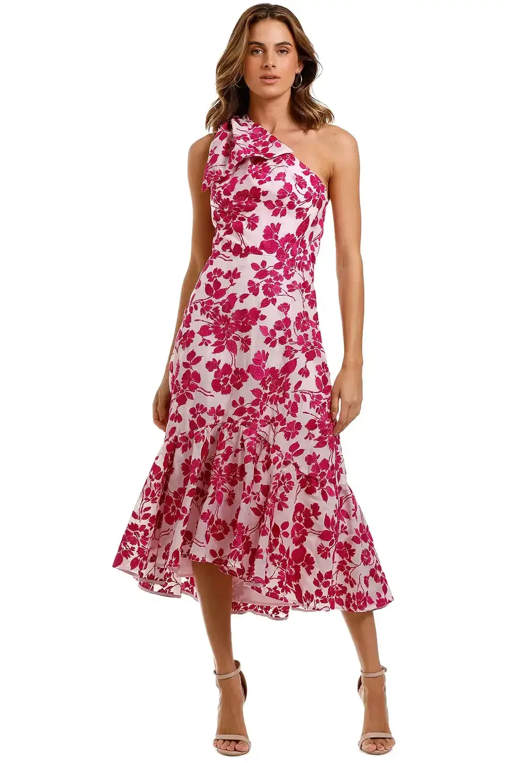 Talulah Les Saison Midi Dress Pink Floral Size 10 - Image 1