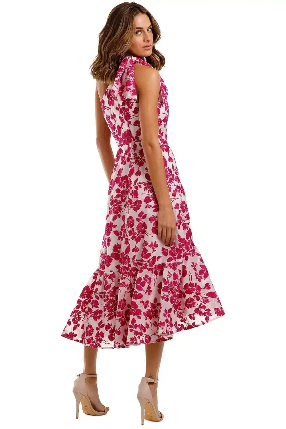 Talulah Les Saison Midi Dress Pink Floral Size 10 for rent on The Volte - main image