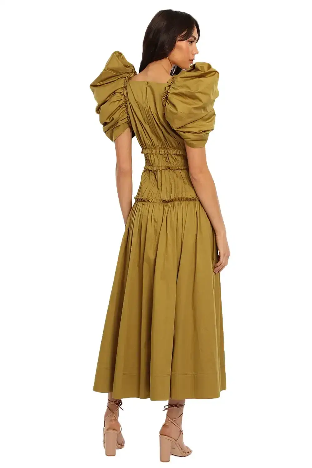 AJE Frequency Midi Dress Khaki Size 8 - Image 2