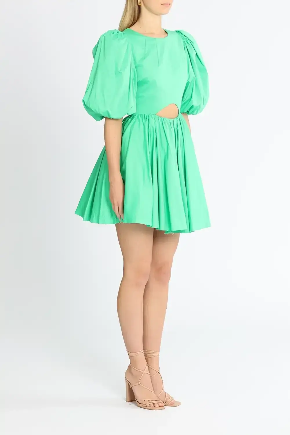AJE Colette Cut Out Mini Dress Green  Size 14 for rent on The Volte - main image