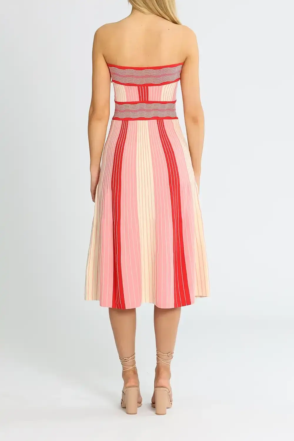 By Johnny Pipe Stripe Knit Dress Multi Pink Size 14 for rent on The Volte - main image