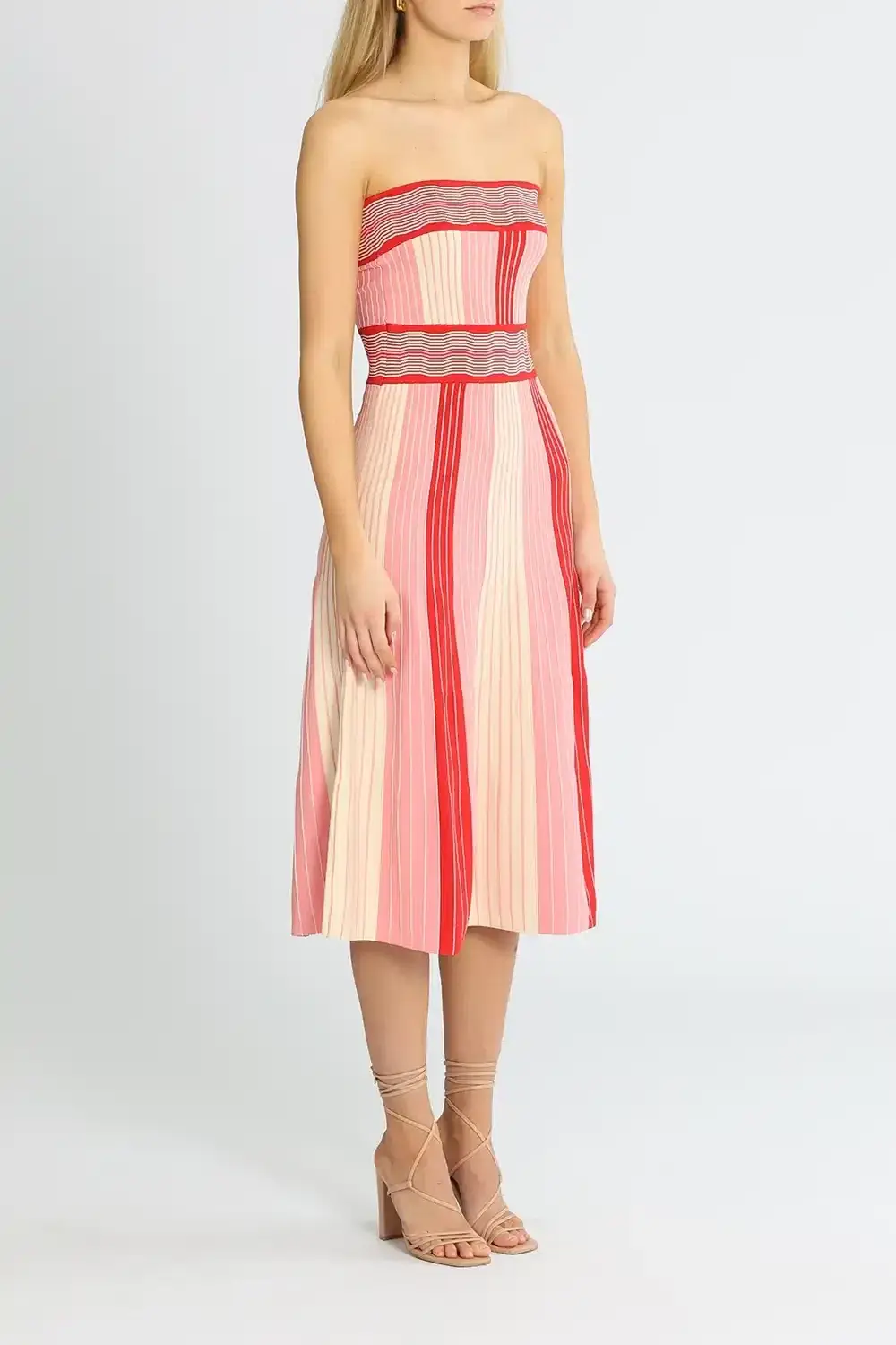 By Johnny Pipe Stripe Knit Dress Multi Pink Size 8 - Image 2