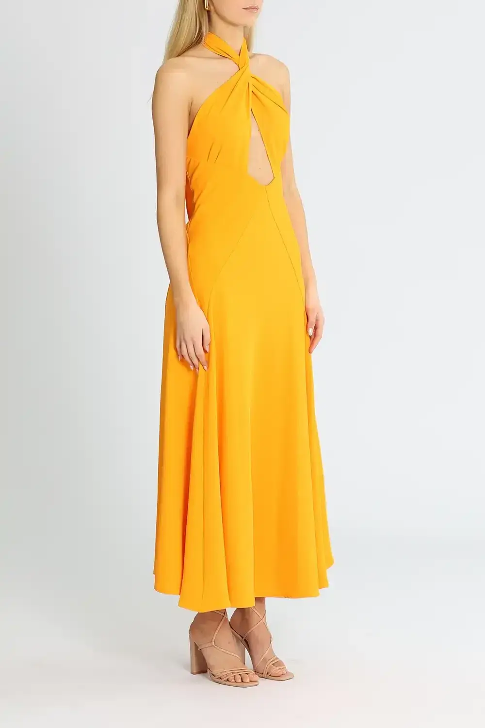 By Johnny Zina Midi Dress Orange Size 14 for rent on The Volte - main image