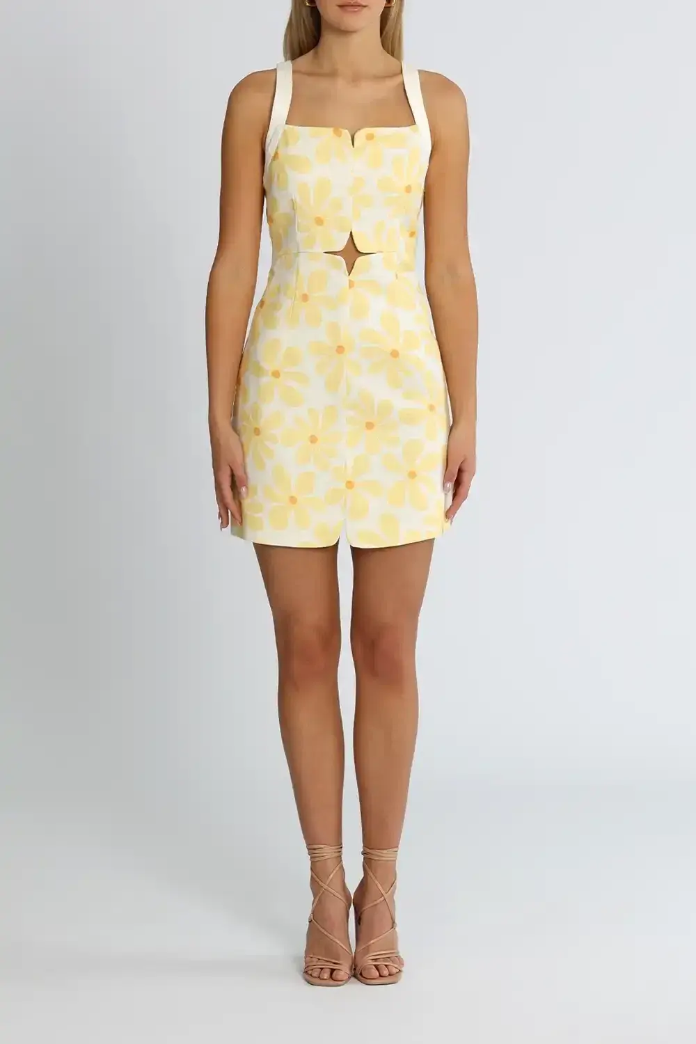 By Johnny Callie Mini Sun Dress Print Yellow Size 12 - Image 1