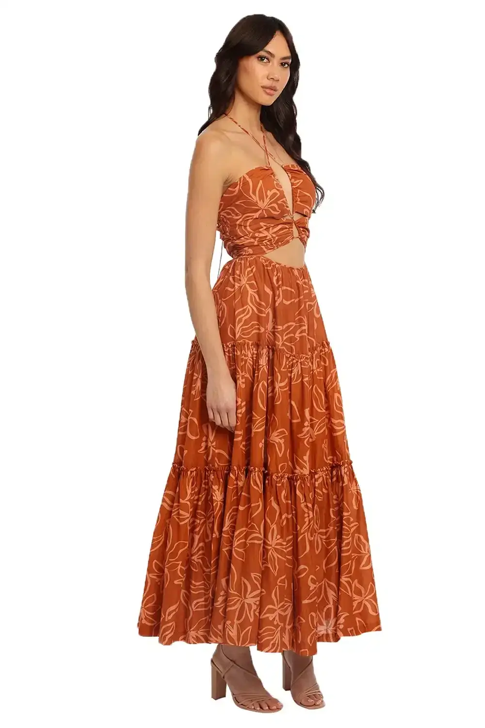 Bec & Bridge Aurora Maxi Dress Brown Print Size 8 - Image 2