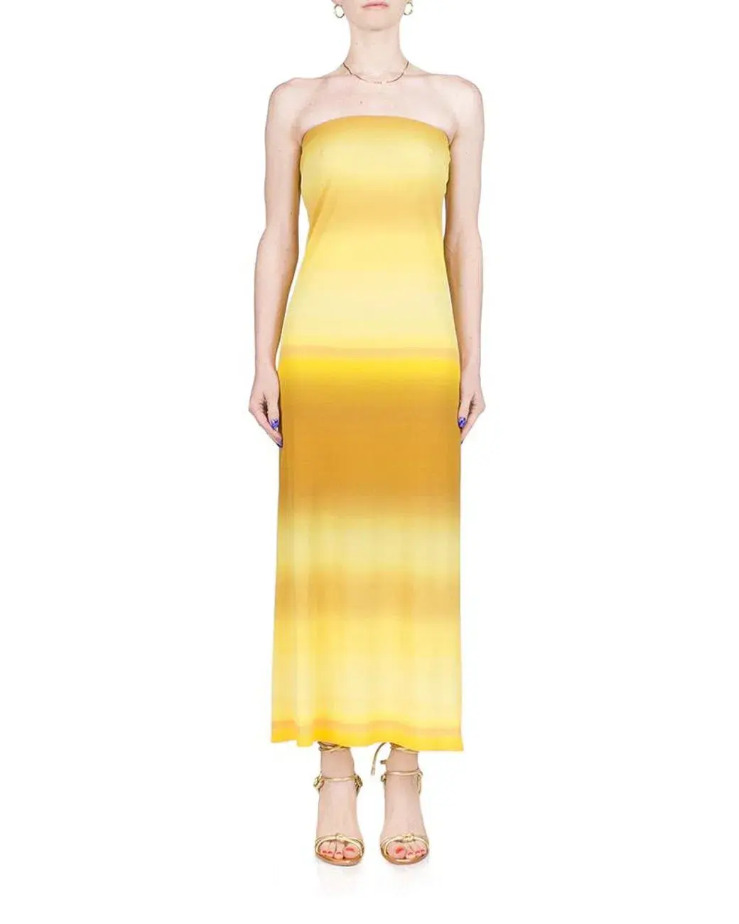 Bec & Bridge Amara Strapless Midi Dress Golden Ombre Size 8  - Image 3